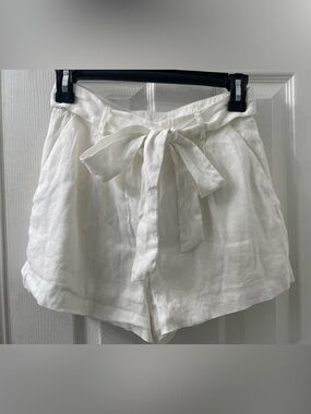 ANTONIO MELANI White Linen Blend Shorts